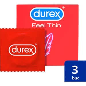 Prezervative DUREX Feel Thin, fara aroma, 3buc