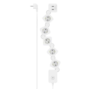 Prelungitor HAMA 223190, 5 prize, USB-A, 1.4m, alb