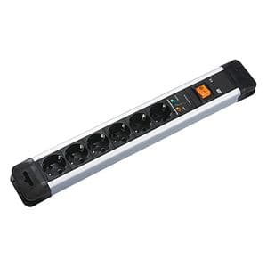 Prelungitor BACHMANN Connect Us 330.104, 6 prize Schuko, 2m, H05VV-F 3G1.5mm, negru