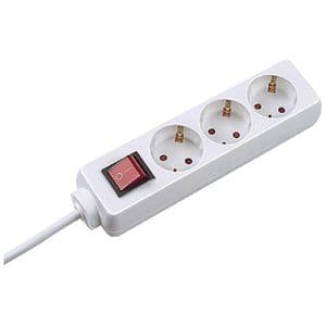 Prelungitor BACHMANN Selly 3842045, 3 prize Schuko, 5m, H05VV-F 3G1.5mm, intrerupator, alb