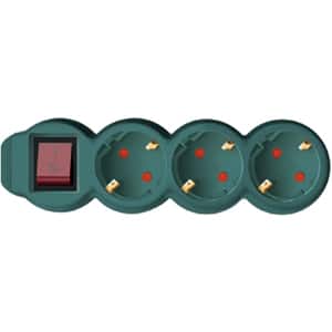 Prelungitor cu protectie HOME NV 3K-3, 3 prize, 3m, Verde