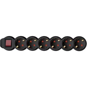 Prelungitor cu protectie HOME NV 6K-3, 6 prize, 3m, Negru