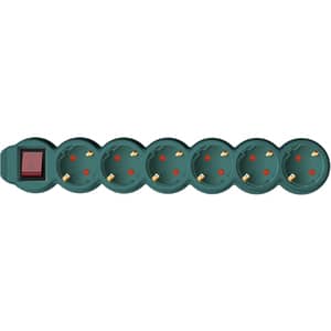Prelungitor cu protectie HOME NV 6K-3, 6 prize, 3m, Verde