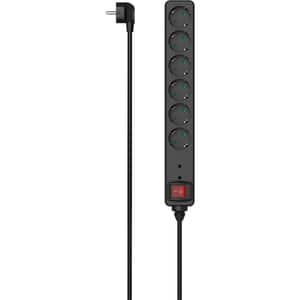 Prelungitor cu protectie HAMA R9223153, 6 prize, 1.4m, negru
