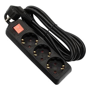 Prelungitor STROHM 5948833066471, 3 prize Shucko, 1.5m, negru