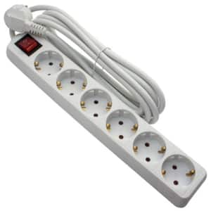 Prelungitor STROHM 5948833072397, 6 prize Shucko, 5m, alb