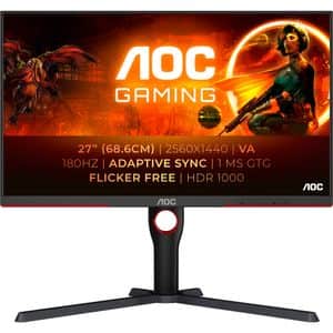 Monitor Gaming Mini LED VA AOC Q27G3XMN/BK, 27", QHD, 180Hz, HDR1000, Freesync Premium Pro, negru