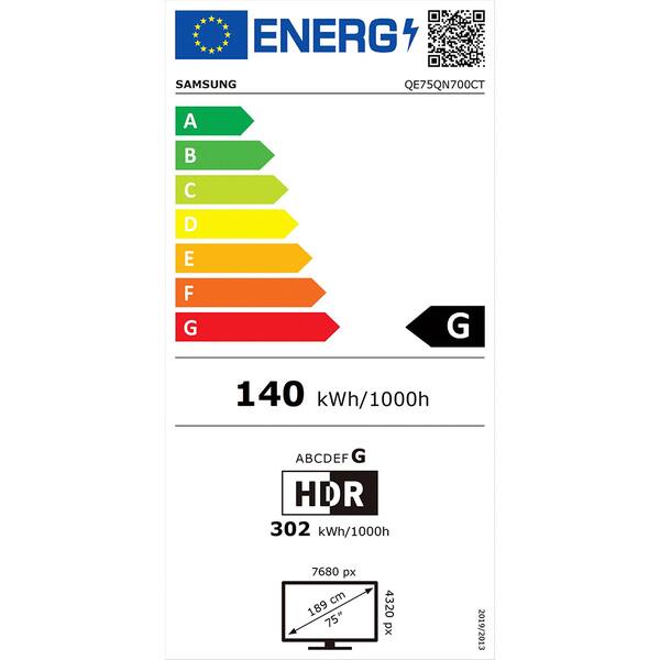 Televizor Neo QLED Smart SAMSUNG 75QN700C, 8K, HDR, 189cm