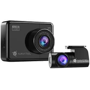 Camera auto duala DVR NAVITEL R9 Dual, 2.7", Full HD, GPS, negru