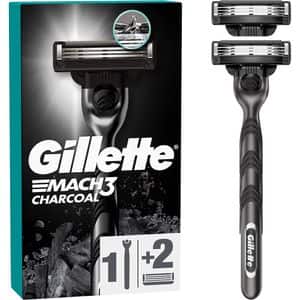 Aparat de ras GILLETTE Mach 3 Charcoal, 1 rezerva