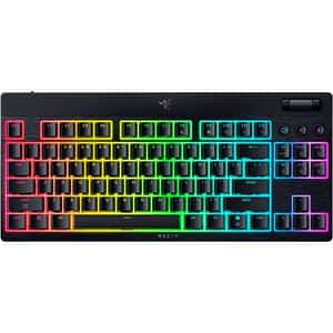 Tastatura Gaming Mecanica RAZER BlackWidow V4 Low-Profile TKL Hyperspeed, Orange Switches, Bluetooth, USB, Layout US, negru