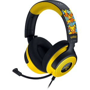 Casti Gaming RAZER Kraken V4 X Pokemon Kanto Starters Edition, 7.1 surround, USB, negru-galben