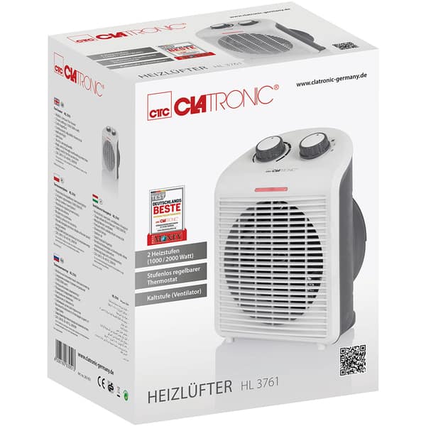 Aeroterma CLATRONIC HL3761, 2 trepte viteza, 2000W, argintiu
