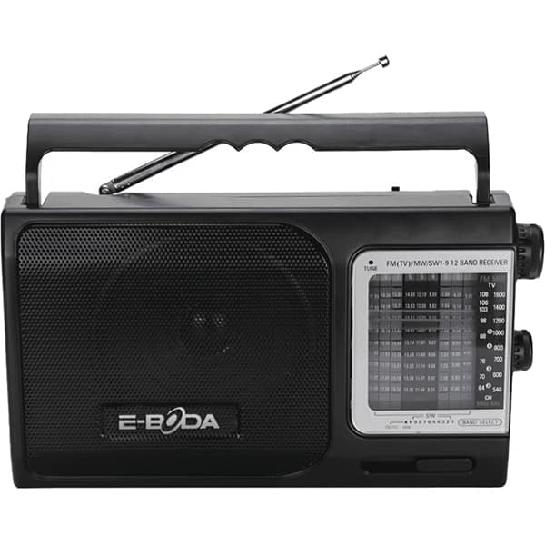 Radio portabil E-BODA RP100, FM, 3 x UM 1, negru