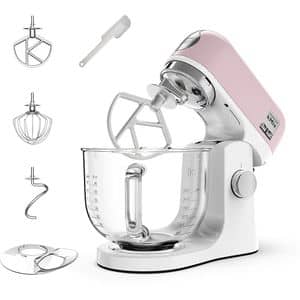 Robot de bucatarie KENWOOD KMix KMX754APP, vas 5l, 1000W, 6 trepte viteza, roz-alb