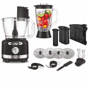 Robot de bucatarie ZELMER ZFP9000B, vas 3l, blender 1.75l, 2000W, 6 trepte viteza, negru-argintiu