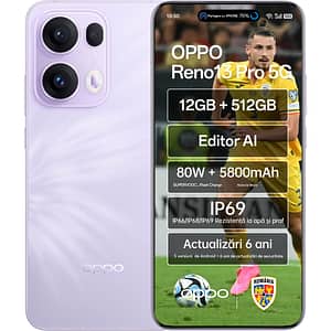 Telefon OPPO Reno13 Pro 5G, 512GB, 12GB RAM, Dual SIM, Plume Purple