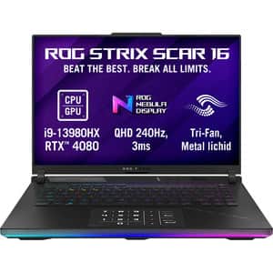 Laptop Gaming ASUS ROG Strix SCAR 16 G634JZ-NM032, Intel Core i9-13980HX pana la 5.6GHz, 16" WQXGA, 32GB, SSD 1TB, NVIDIA GeForce RTX 4080 12GB, Free Dos, negru
