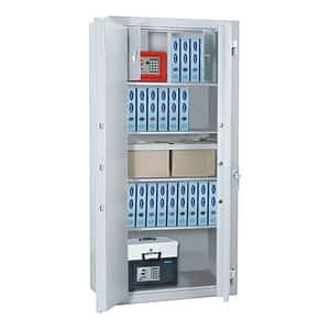 Dulap antiefractie si antifoc ROTTNER Office 3 Premium, Inchidere cheie, 520 x 930 x 1950 mm, alb