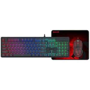 Kit Gaming tastatura, mouse si mouse pad REDRAGON S107 V2, USB, Layout US, negru