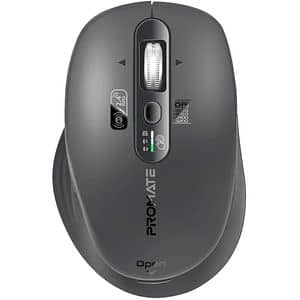 Mouse Wireless PROMATE SamoTri, Dual-Mode, 3200 dpi, Bluetooth, negru