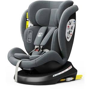 Scaun auto BUF BOOF TWT Plua rotativ 360 grade ISIZETWTGREY, Isofix, 0-36 kg, R129, gri-negru