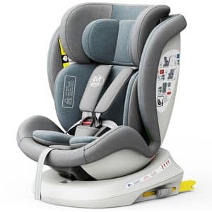 Scaun auto BUF BOOF TWT Plus rotativ 360 grade ISIZETWTLBLUE, Isofix, 0-36 kg, R129, albastru deschis-gri