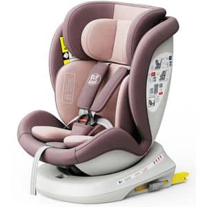 Scaun auto BUF BOOF TWT Plus Deluxe rotativ 360 grade ISIZETWTLP, Isofix, 0-36 kg, i-Size, roz deschis-alb