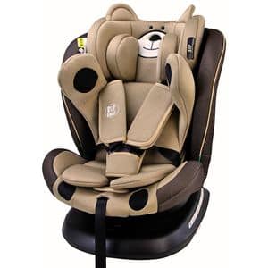 Scaun auto BUF BOOF Plus i-Size rotativ 360 grade ISIZEURSCOF, Isofix, 0-36 kg, maro-negru