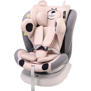 Scaun auto BUF BOOF Plus i-Size rotativ 360 grade ISIZEURSPINK, Isofix, 0-36 kg, roz-negru