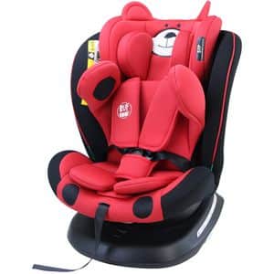 Scaun auto BUF BOOF Plus i-Size rotativ 360 grade ISIZEURSRED, Isofix, 0-36 kg, rosu-negru