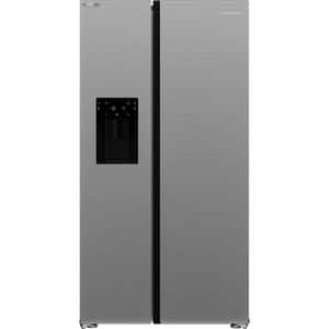 Side by Side GRUNDIG GSBS 23340 FX, No Frost, 571 l, H 179 cm, Clasa E, Dozator apa, argintiu
