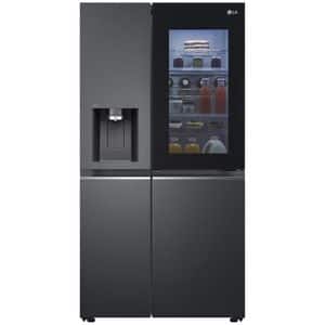 Side by Side LG GSXV91MCAE, No Frost, InstaView, 635 l, H 179 cm, Clasa E, Dozator apa, negru