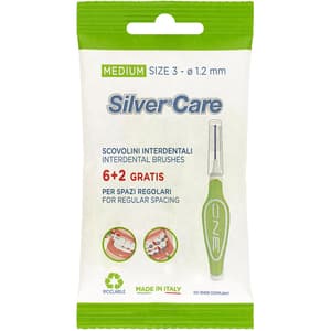 Set 8 periute de dinti SILVER CARE 1.2 mm, verde deschis