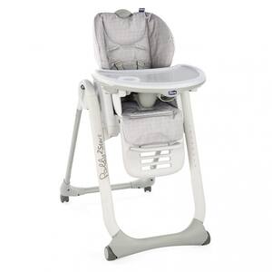 Scaun de masa CHICCO Polly 2 Start Happy 79205, 6 luni+, gri-alb