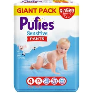 Scutece chilotel PUFIES Sensitive Maxi nr 4, 9-15 kg, 72 buc