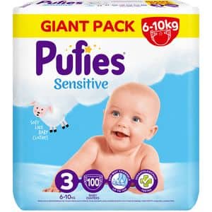Scutece PUFIES Sensitive Midi nr 3, 6-10 kg, 100 buc