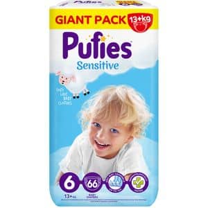 Scutece PUFIES Sensitive XL nr 6, 13 kg+, 66 buc