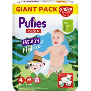 Scutece chilotel PUFIES Fashion&Nature nr 4, 9 15 kg, 68 buc