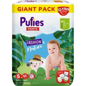 Scutece chilotel PUFIES Fashion&Nature Junior nr 5, 12 17 kg, 62 buc