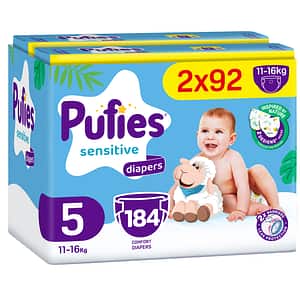 Scutece PUFIES Sensitive Mega Pack nr 5, 11-16 kg, 184 buc