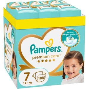 Scutece PAMPERS Premium Care XXL Box nr 7, Unisex, 15 kg+, 108 buc