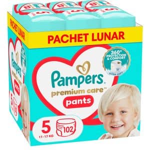 Scutece chilotel PAMPERS Premium Care Pants XXL nr 5, Unisex, 11-17 kg, 102 buc