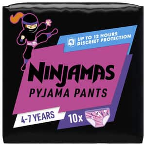 Scutece chilotel de noapte PAMPERS Ninjamas Jumbo Pack, Fata, 17-30 kg, 10 buc