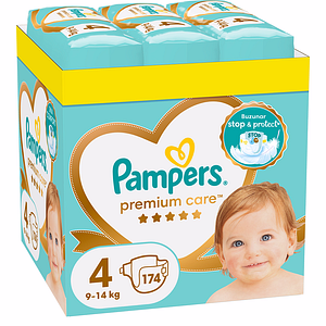 Scutece PAMPERS Premium Care XXL Box nr 4, Unisex, 9-14 kg, 174 buc