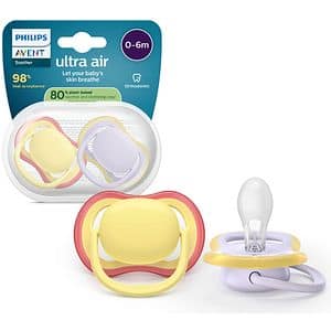 Suzeta PHILIPS AVENT Ultra Air SCF087/03, 0 luni+, 2 buc, multicolor