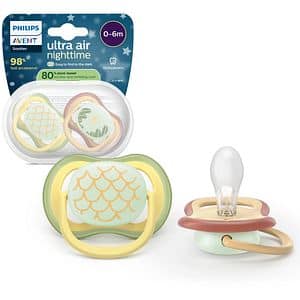 Suzeta PHILIPS AVENT Ultra Air pentru noapte SCF376/27, 0 luni+, 2 buc, multicolor
