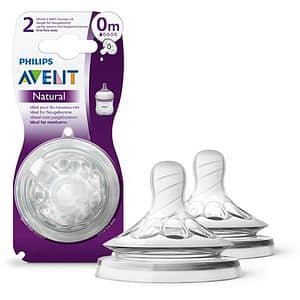 Set tetine PHILIPS AVENT Natural Response SCF657/27, flux nou-nascut, 0 luni+, 2 buc, silicon