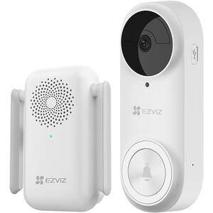 Sonerie video wireless EZVIZ DB2, 2K, Wi-Fi, alb