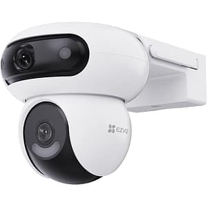 Camera IP Wireless exterior EZVIZ H90 Dual, 4+4MP, 1620p, IR, Night Vision, Auto Tracking, Detectarea formei umane/vehiculului AI, alb